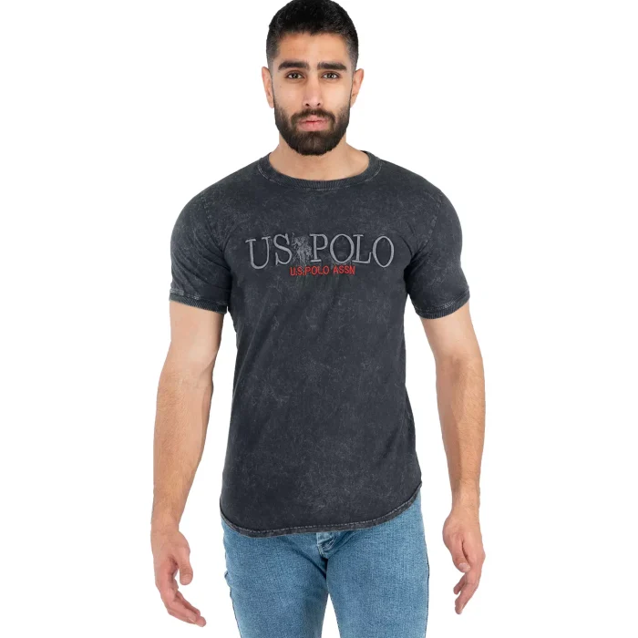 تیشرت آستین کوتاه مردانه سنگ شور شده طرح Polo