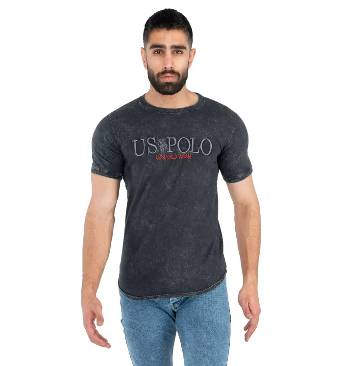 تیشرت آستین کوتاه مردانه سنگ شور شده طرح Polo