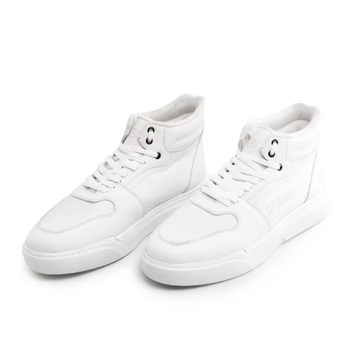 کفش نیم بوت مردانه رنگ سفید جنس چرم ساقدار