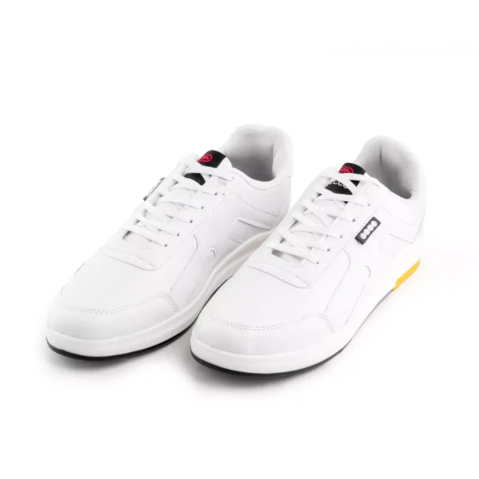 کفش چرم سفید اسپرت مدل مردانه تخت صاف Ecco