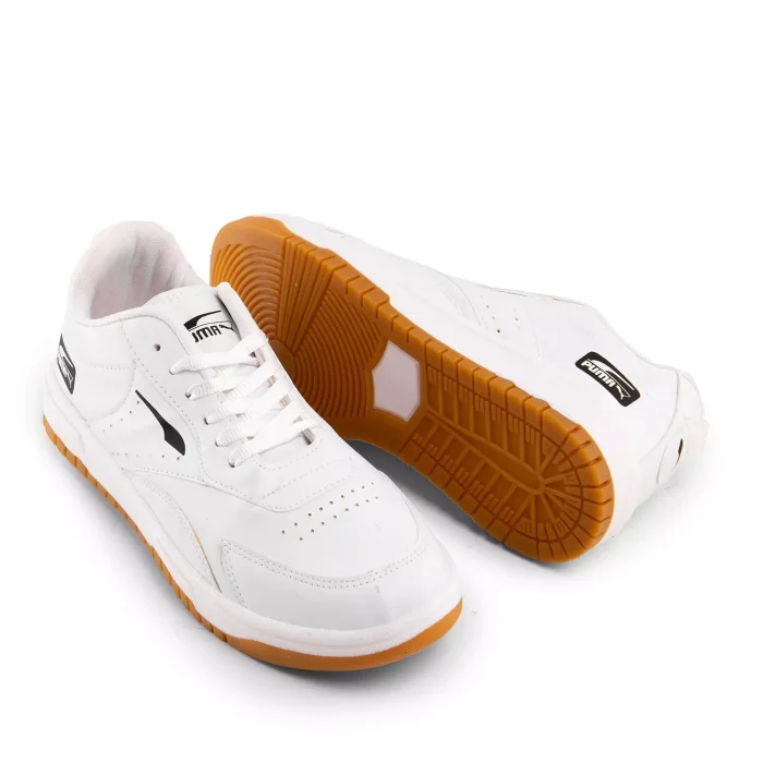 کفش چرم اسپرت سفید تخت صاف مردانه برند Puma