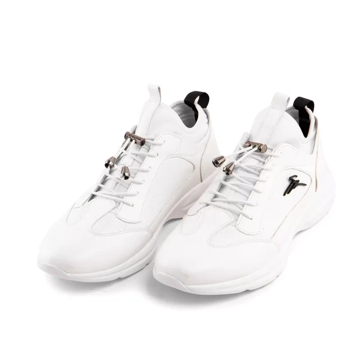 کفش چرم اسپرت سفید مردانه مدل نیم ساق