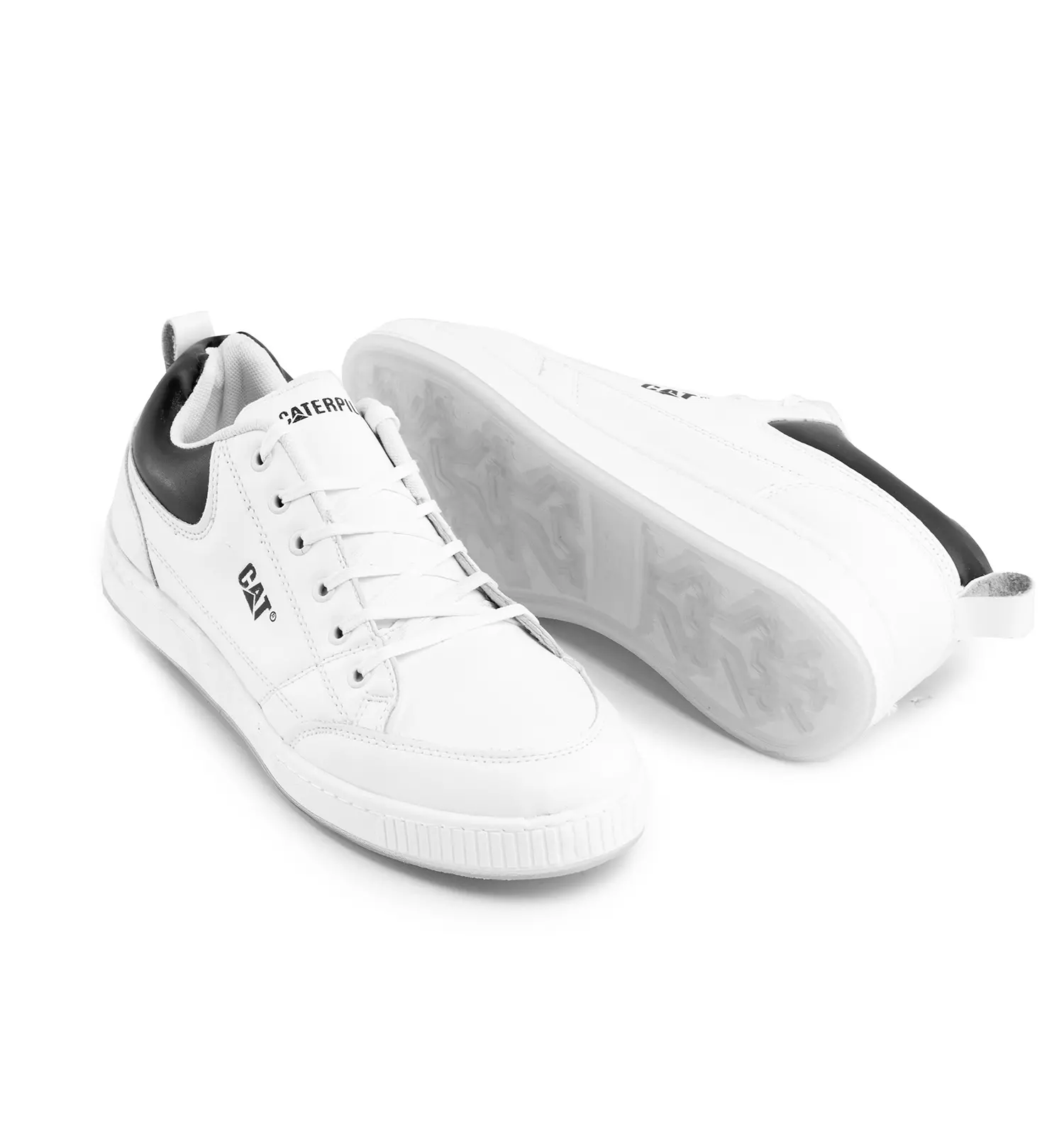 کفش روزمره چرم مردانه سفید برند Cat اسپرت - Image 2