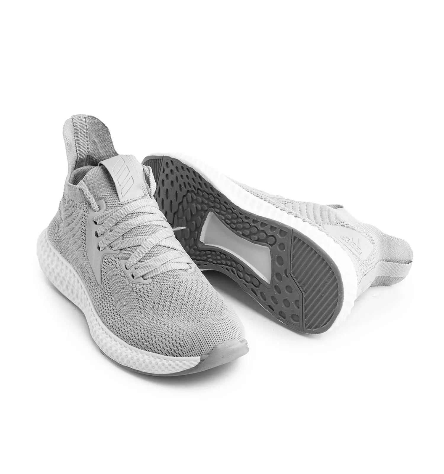 کفش کتانی اسپرت طوسی مردانه برند Adidas بافتی - Image 3