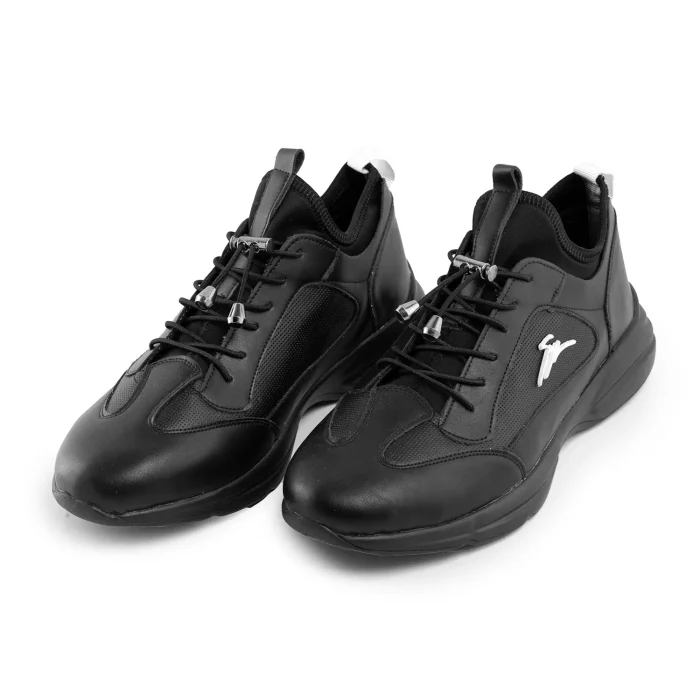 کفش چرم مردانه مشکی اسپرت مدل نیم ساق