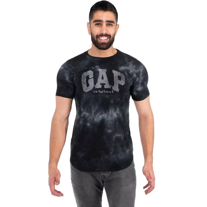 تیشرت ذغالی ابروبادی سنگ شور شده مردانه GAP