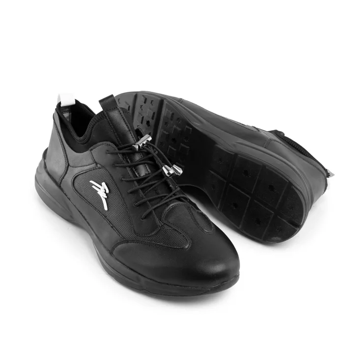 کفش چرم مردانه مشکی اسپرت مدل نیم ساق