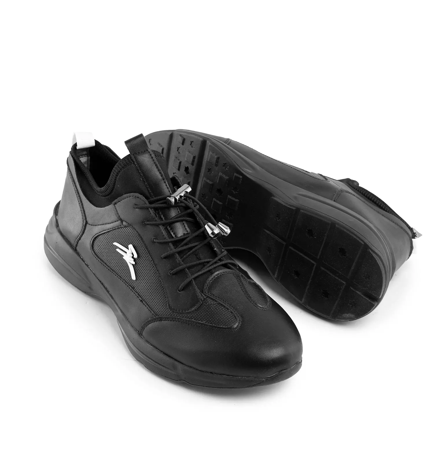 کفش چرم مردانه مشکی اسپرت مدل نیم ساق - Image 2