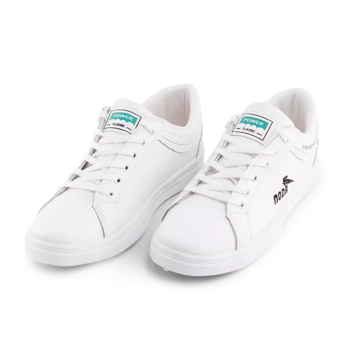 کفش چرم اسپرت سفید تخت صاف مردانه