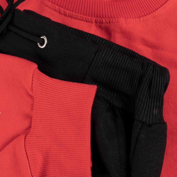 ست بلوز شلوار مردانه قرمز مشکی Adidas منچستر