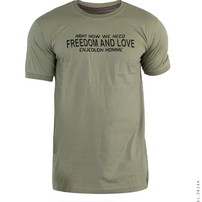 تیشرت یقه گرد آستین کوتاه مردانه Freedom and Love