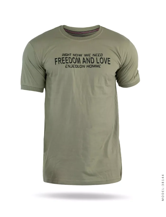 تیشرت یقه گرد آستین کوتاه مردانه Freedom and Love