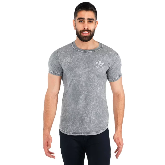 تیشرت طوسی مردانه سنگ شور شده مدل Adidas
