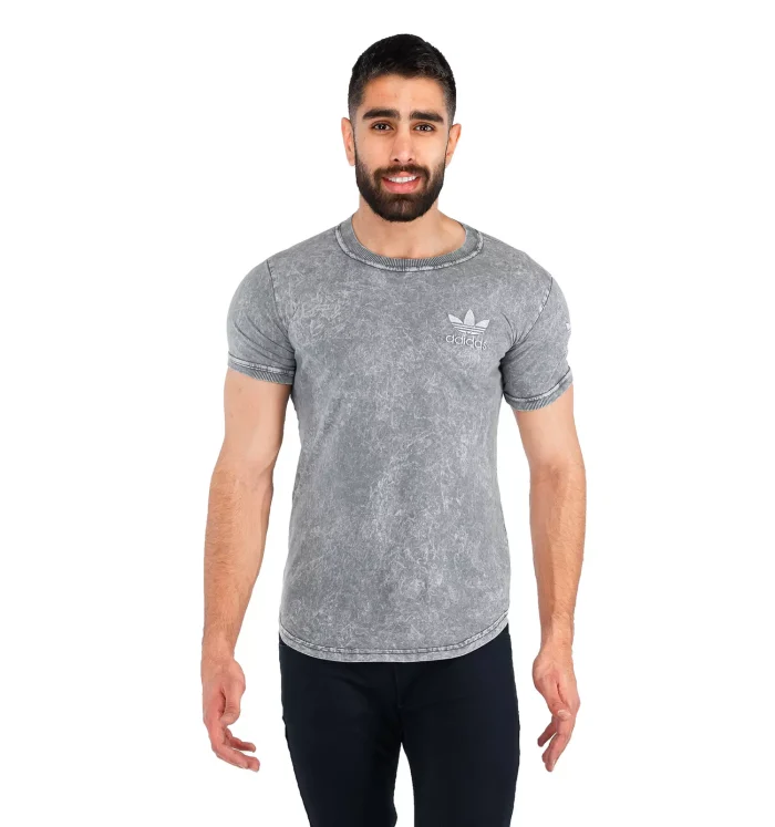 تیشرت طوسی مردانه سنگ شور شده مدل Adidas
