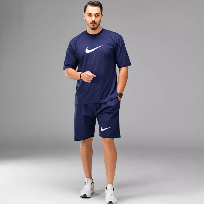 ست تیشرت با شلوارک مردانه سرمه ای Nike