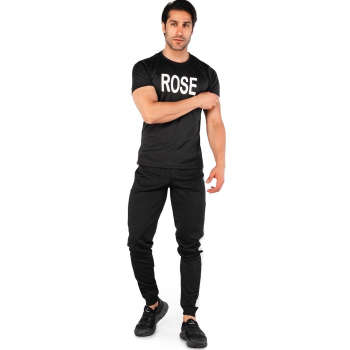 ست تیشرت شلوار اسلش مردانه مشکی مدل Rose