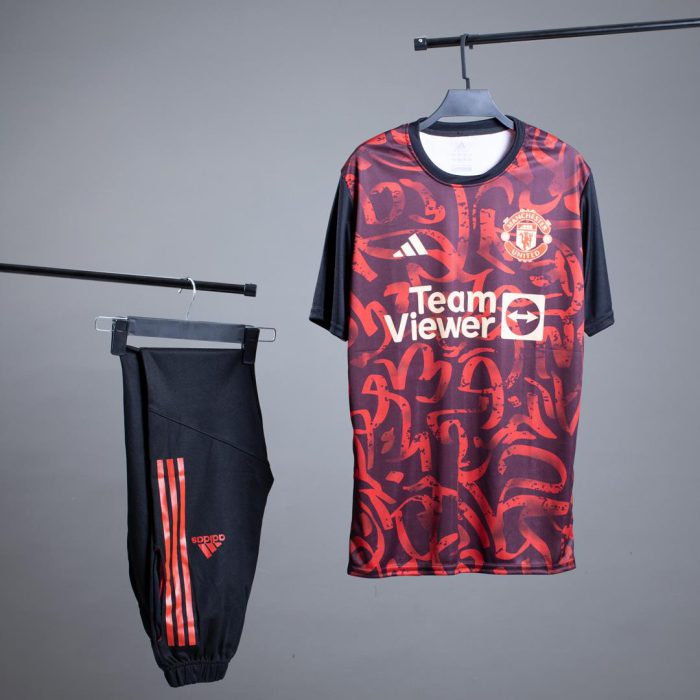 ست تیشرت شلوار اسلش مردانه ورزشی طرح Manchester united