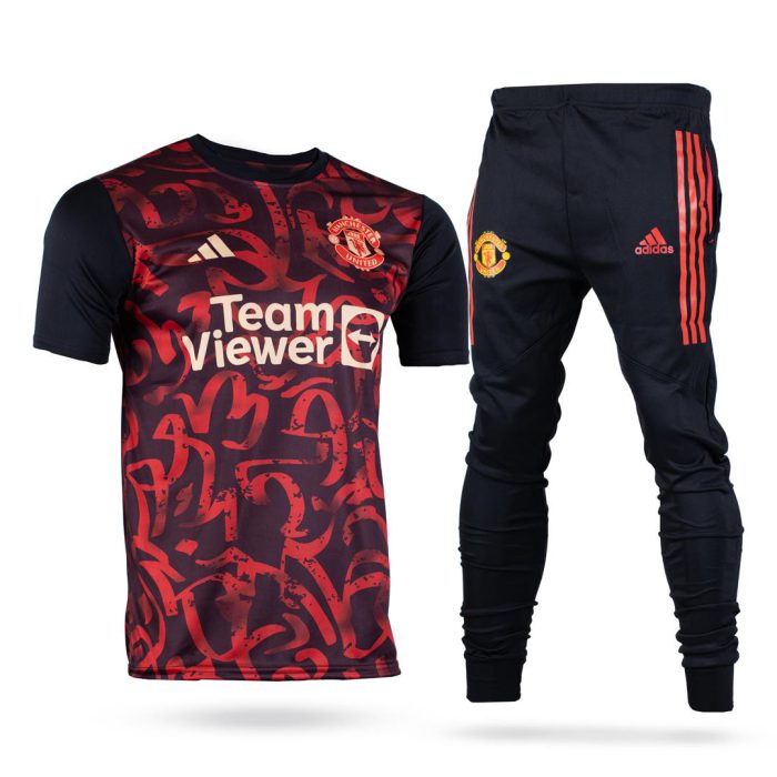 ست تیشرت شلوار اسلش مردانه ورزشی طرح Manchester united