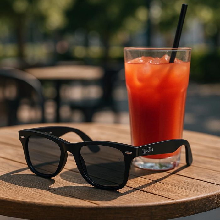 عینک آفتابی ریبن Ray Ban ویفری رنگ مشکی - Image 3