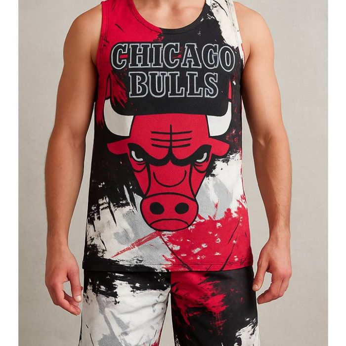 ست رکابی ( تاپ ) شلوارک مردانه Chicago Bulls