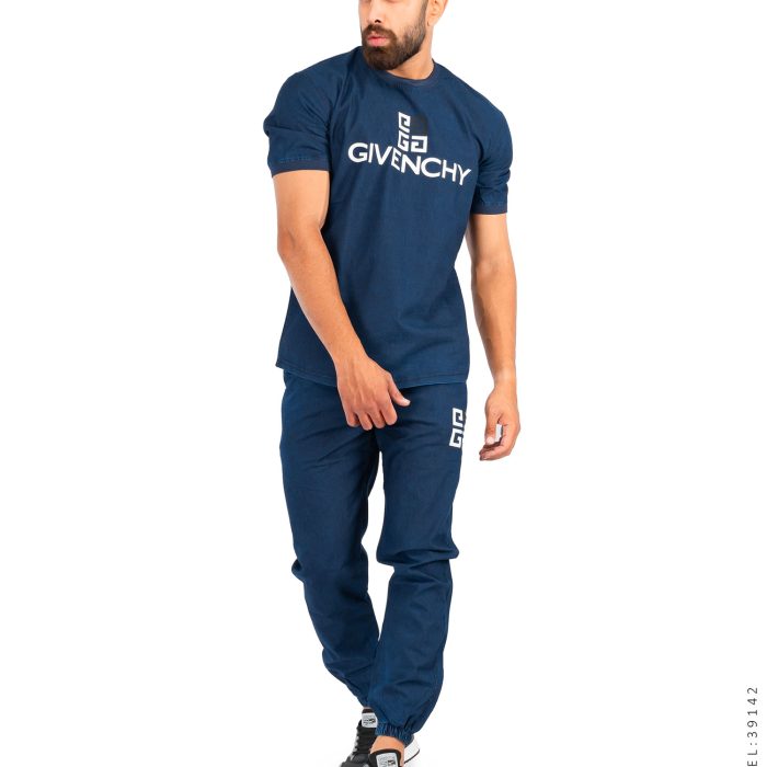 ست تیشرت شلوار اسلش مردانه سرمه ای Givenchi