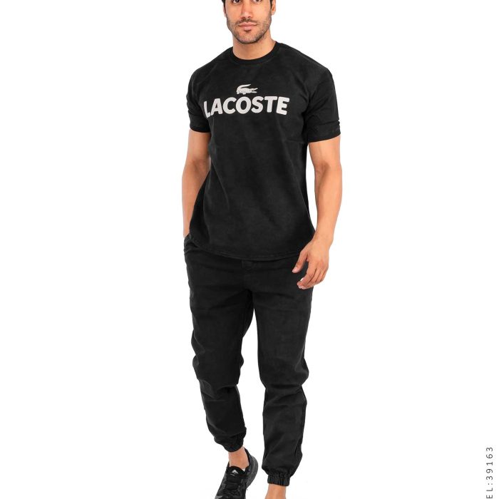 ست تیشرت آستین کوتاه با شلوار اسلش مردانه مشکی