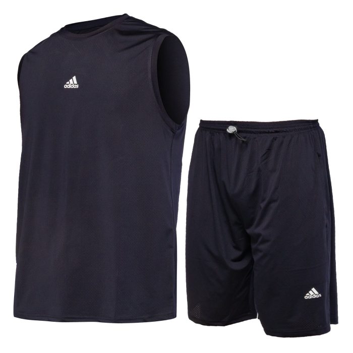 ست تاپ حلقه ای با شلوارک مردانه مشکی Adidas