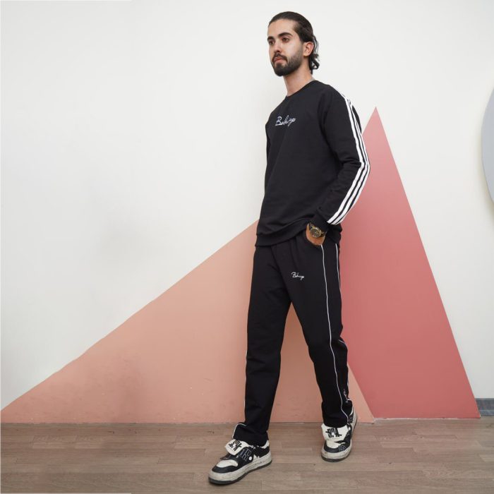 ست بلوز مشکی پشت طرح با شلوار بگ مردانه Balenciaga - Image 3