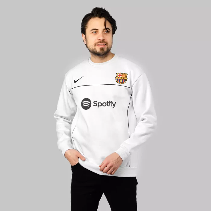 پلیور دورس سفید مردانه باشگاهی Nike Barcelona
