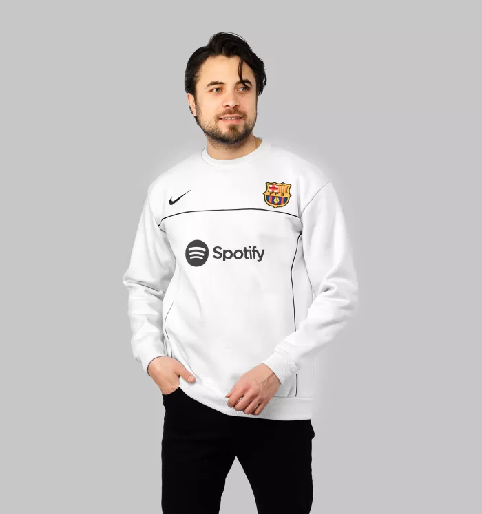 پلیور دورس سفید مردانه باشگاهی Nike Barcelona