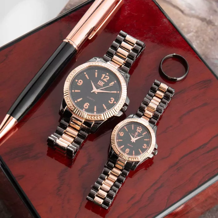 ست ساعت مچی مردانه و زنانه IIK Collection رزگلد