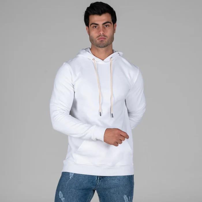 هودی دورس مردانه رنگ سفید مدل ساده Basic