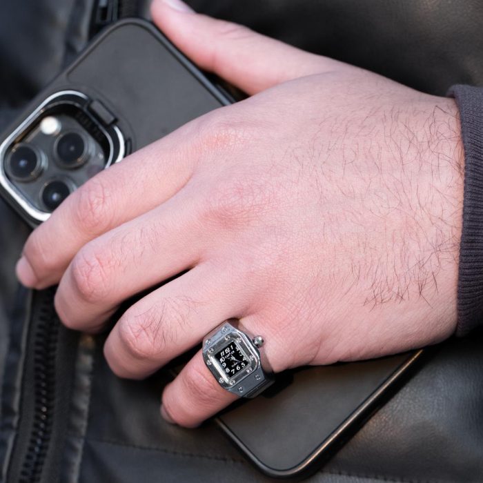 انگشتر ساعت دار مردانه Cartier صفحه مشکی