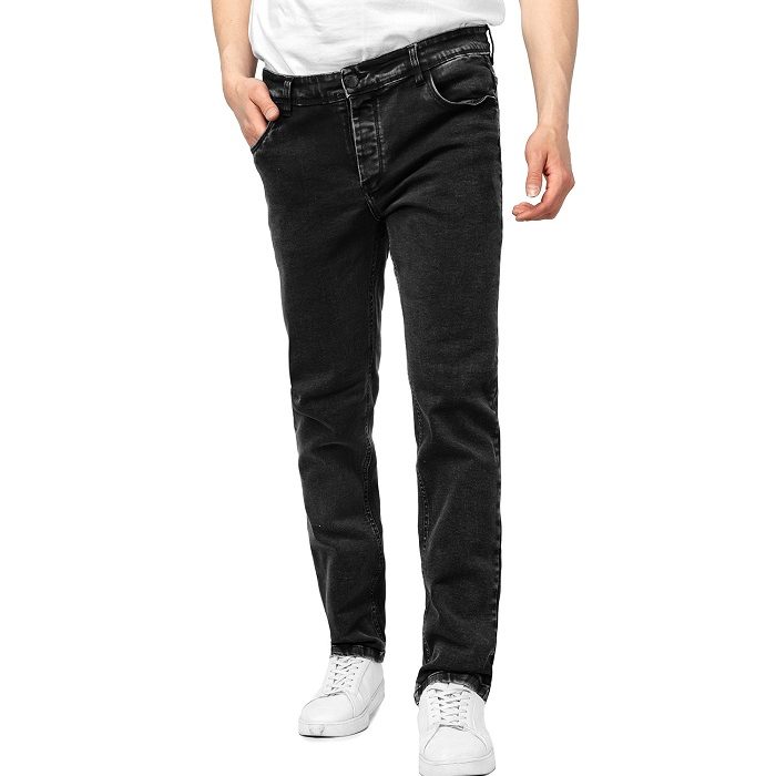 شلوار جین یا لی مردانه مدل کلاسیک ساده رنگ ذغالی