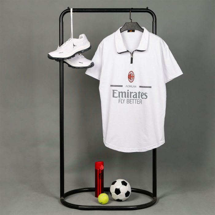 کیت باشگاه تیشرت نیم زیپ یقه دار آث میلان AC MILAN - Image 4