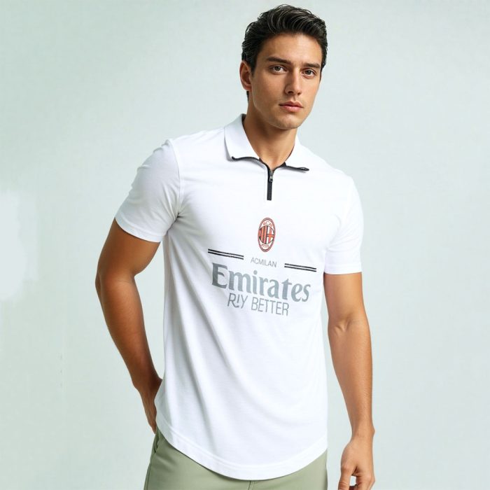 کیت باشگاه تیشرت نیم زیپ یقه دار آث میلان AC MILAN - Image 6