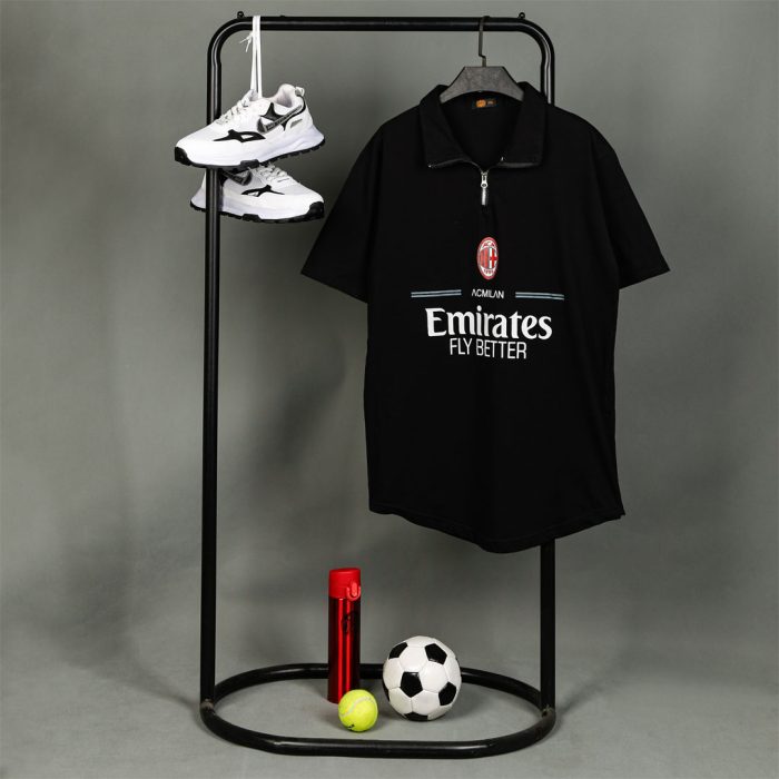 کیت باشگاه تیشرت نیم زیپ یقه دار آث میلان AC MILAN
