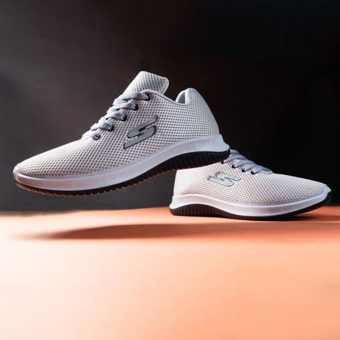 کفش کتانی ورزشی مردانه رنگ طوسی مدل Skechers