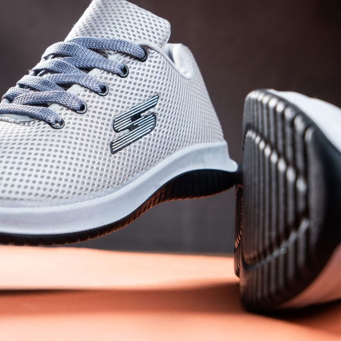 کفش کتانی ورزشی مردانه رنگ طوسی مدل Skechers - Image 3