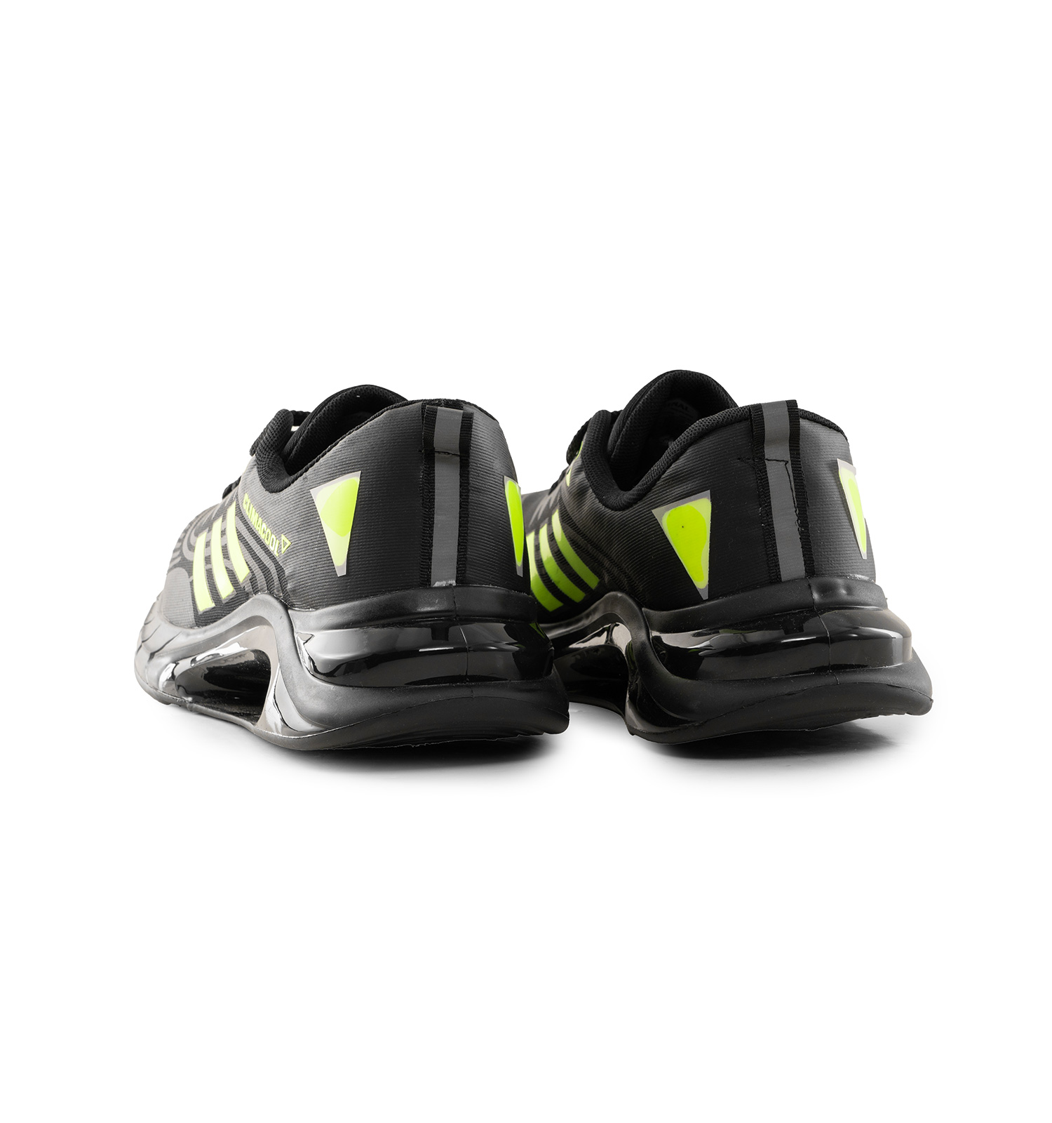 کفش کتانی مردانه مشکی سبز فسفری Adidas ورزشی - Image 2