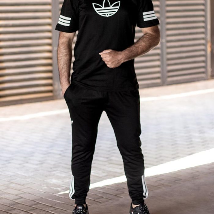 ست تیشرت Adidas با شلوار مشکی مردانه آدیداس