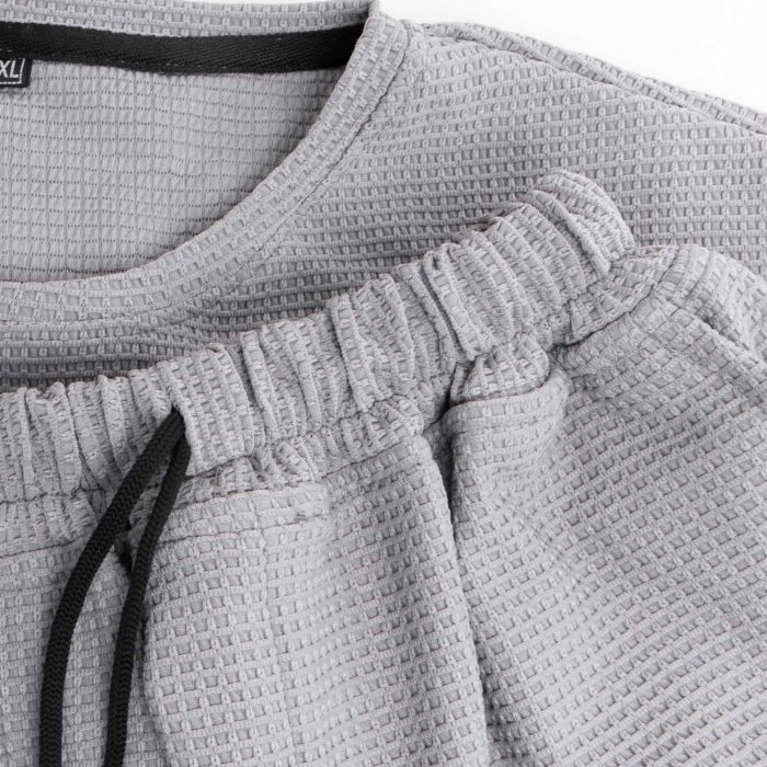 ست تیشرت شلوار بگ مردانه طوسی مراکشی