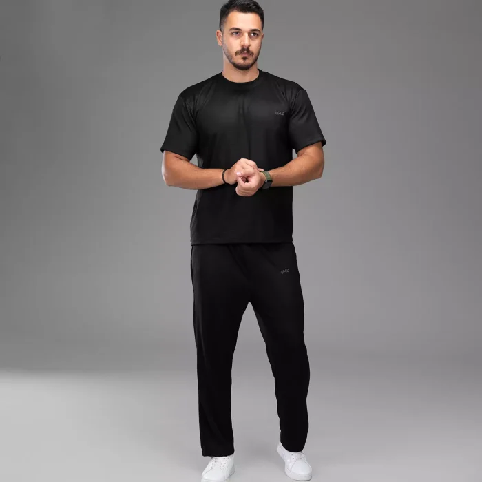 ست تیشرت شلوار بگ مردانه مشکی مراکشی