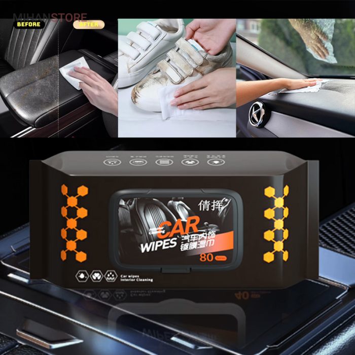 بسته 80 عددی دستمال مرطوب خودرو و کفش