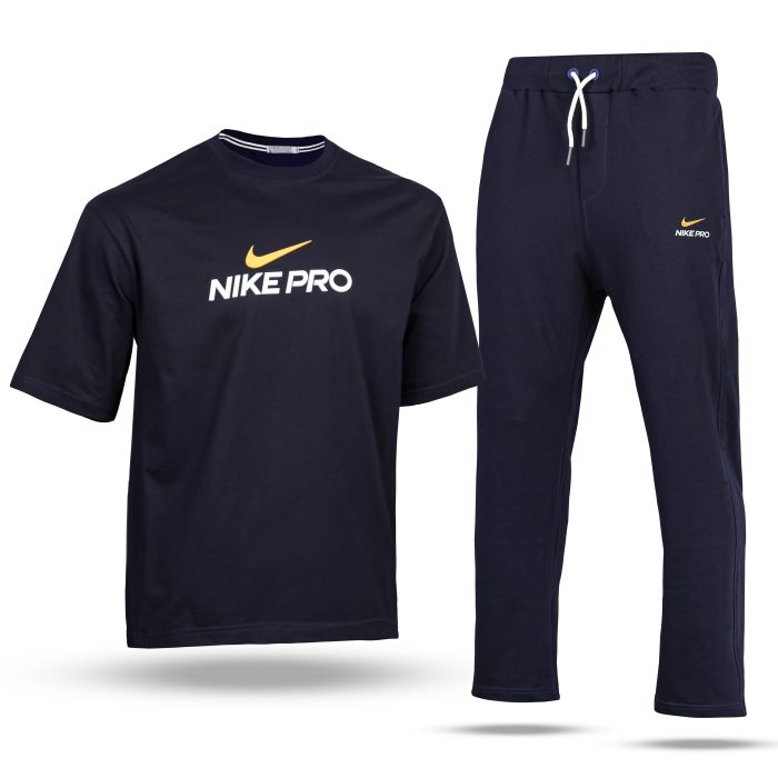 ست تیشرت شلوار بگ مردانه سرمه ای Nike Pro