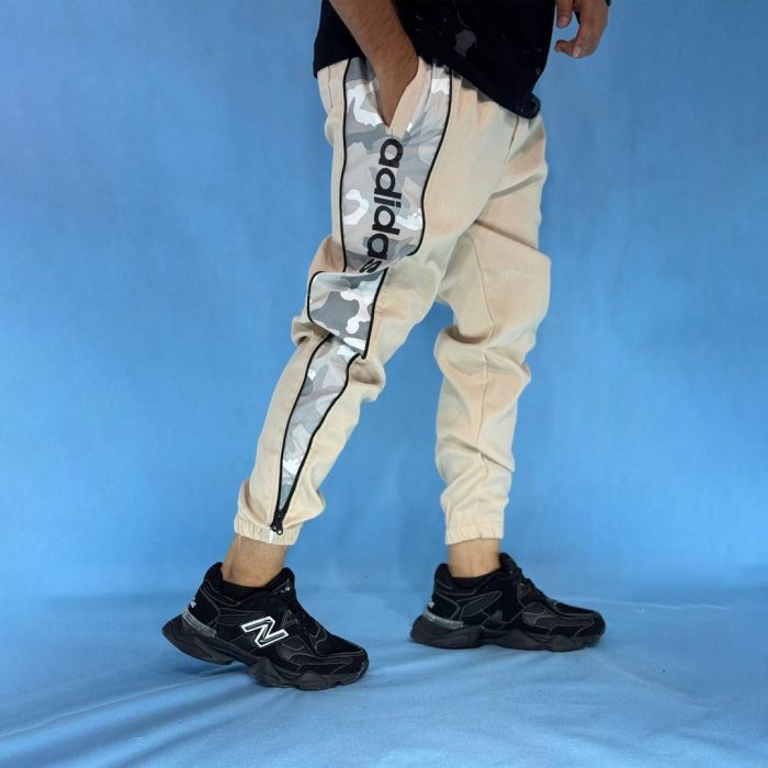 شلوار اسلش مردانه کتان رنگ کرم مدل Adidas