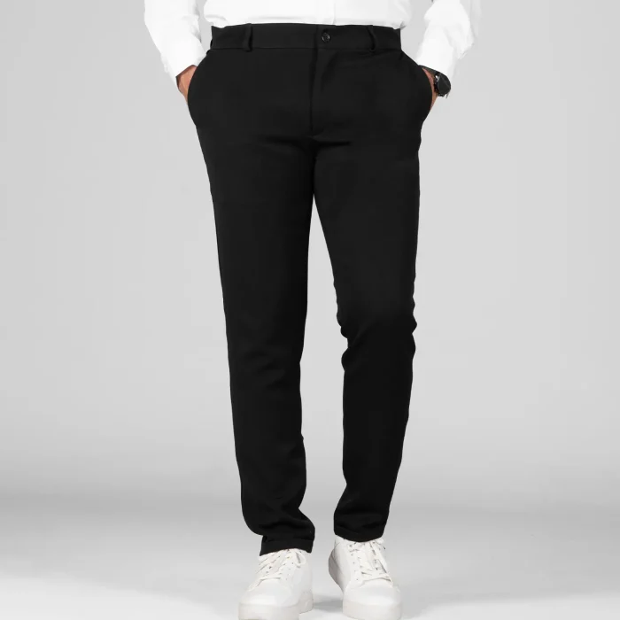 شلوار پارچه ای راسته ای کشی مردانه مشکی و طوسی