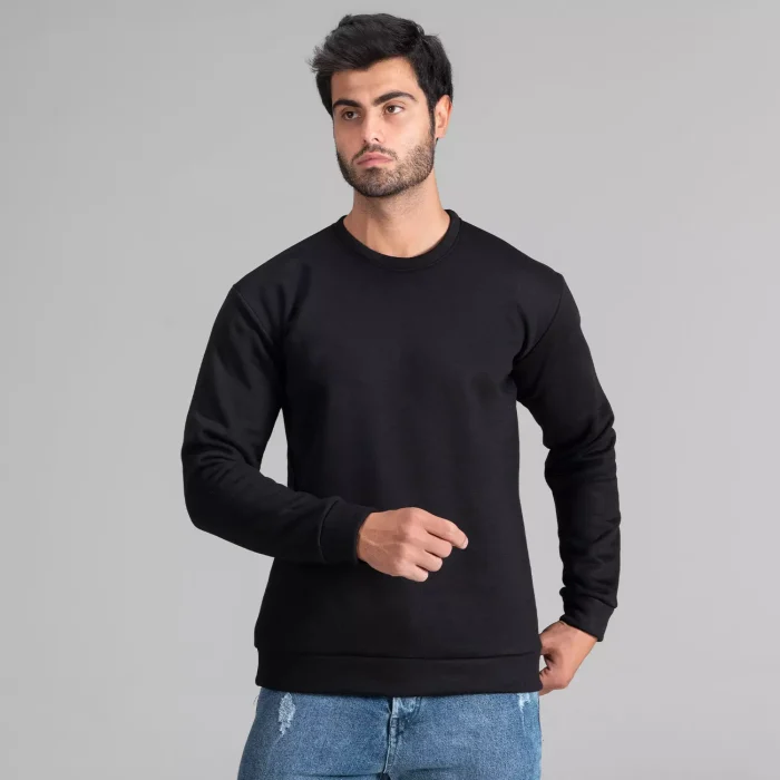 پلیور دورس پنبه ای رنگ سفید و مشکی مردانه Basic