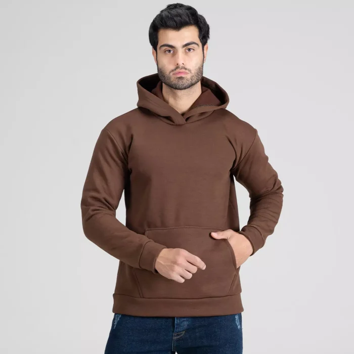 هودی قهوه ای مردانه مدل بیسیک Basic ساده